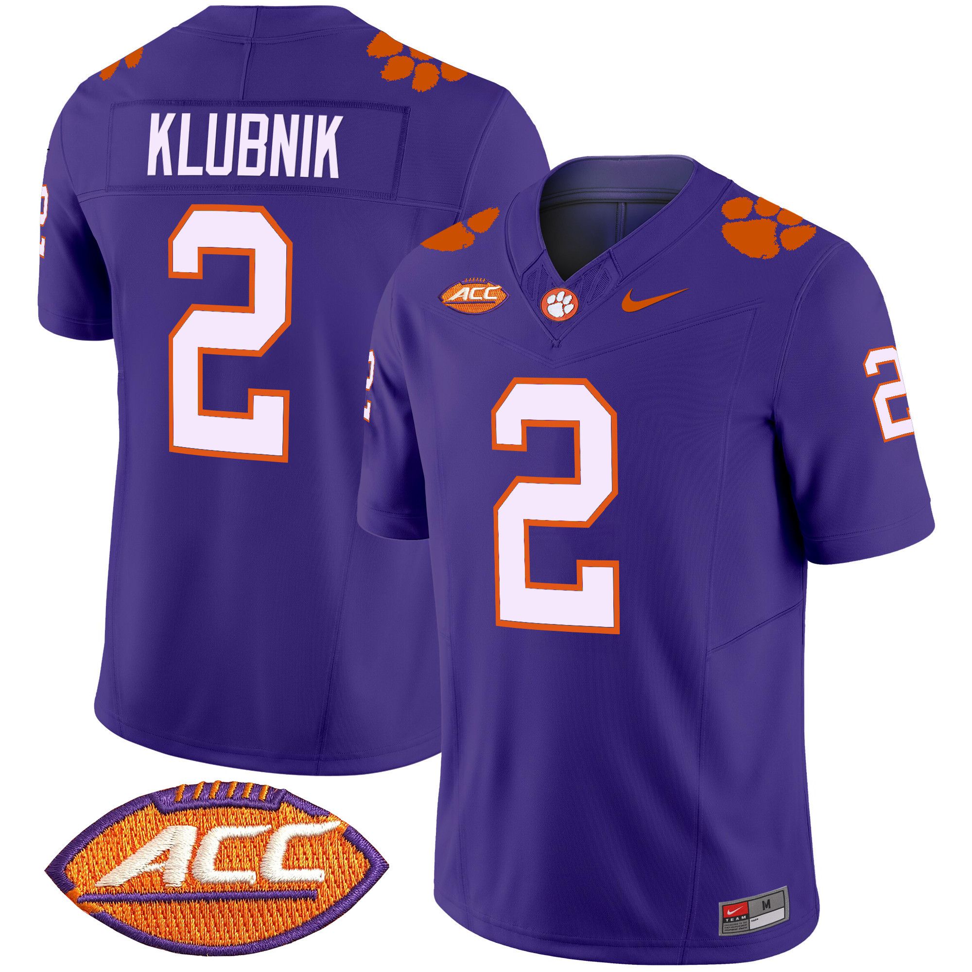 Men Clemson Tigers #2 Klubnik Purple 2024 Nike Vapor Limited NCAA Jersey